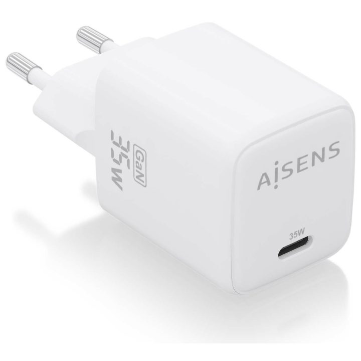 AISENS GaN Charger 35W, 1xUSB-C PD3.0 QC4.0, White
