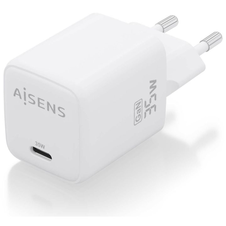 AISENS GaN Charger 35W, 1xUSB-C PD3.0 QC4.0, White