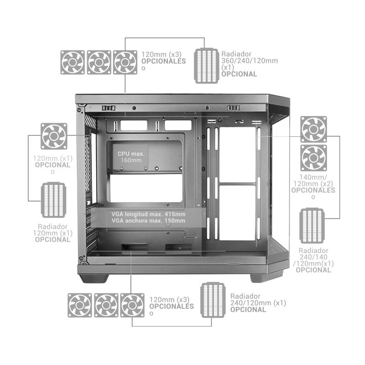 Mars Gaming MC-3TCOREM Mini Tower Black