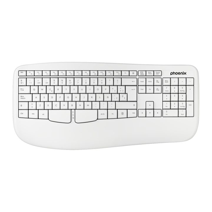 Phoenix technologies Phoenix K201 teclado ergonómico sem fios 2.4GHz…