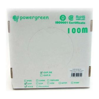 Bobina de cable Pepegreen CAT5E 100m rigido exter (CAB-05100-EX)
