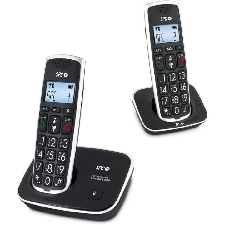 SPC 7609N telefone DECT comfort kaiser duo preto