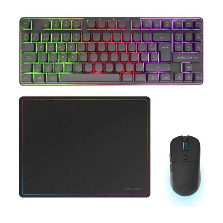 Mars Gaming MCPWTKLES Keyboard Mouse Included Gaming RF Wireless +…