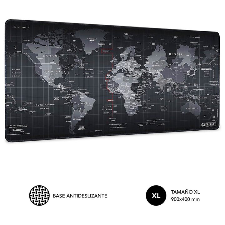 Alfombrilla gaming Subblim world XL 90X40 cm antideslizante…