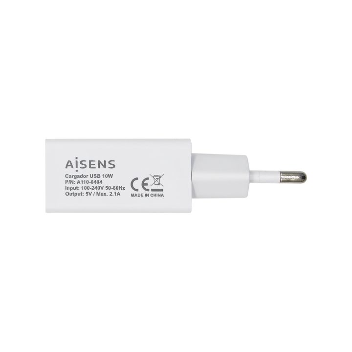 AISENS Carregador USB 10W, 5V/2A, Branco
