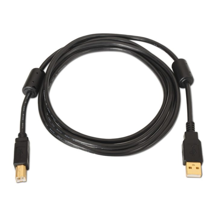 AISENS A101-0011 cabo USB USB 2.0 5 m USB A USB B Preto