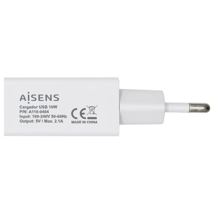 AISENS USB Charger 10W, 5V/2A, White
