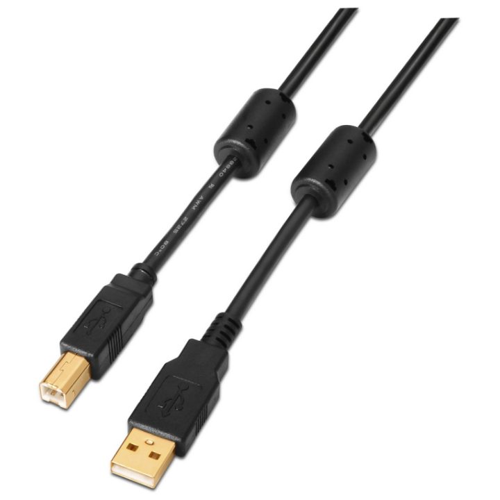 AISENS A101-0011 USB 2.0 Cable 5 m USB A USB B Black