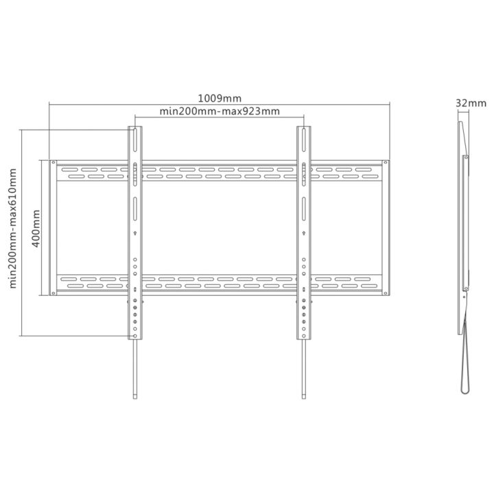 AISENS Eco Ultra Slim Monitor/TV Wall Mount 130kg 60-100, Black