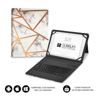 Subblim Capa com Teclado Keytab Pro BT Trendy Mármore Branco…