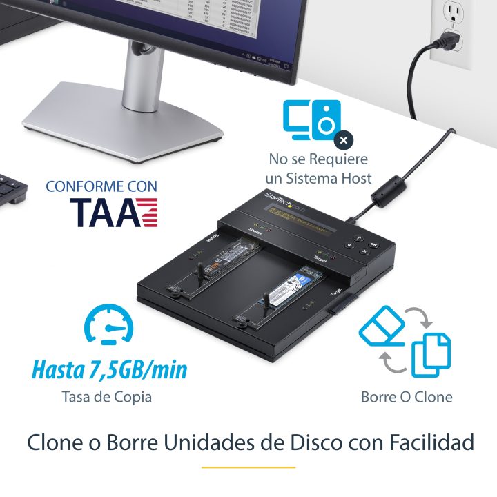 StarTech.com Standalone SATA M.2 - NVMe M.2 Storage Drive Cloner and…