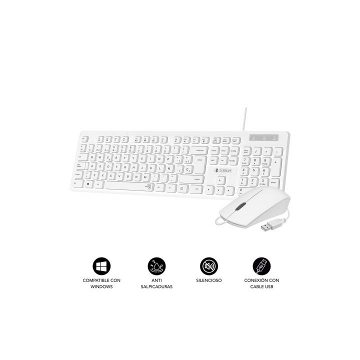 Subblim Business Slim Silent Wired USB B Combo (SUBKBC-CSSK02)