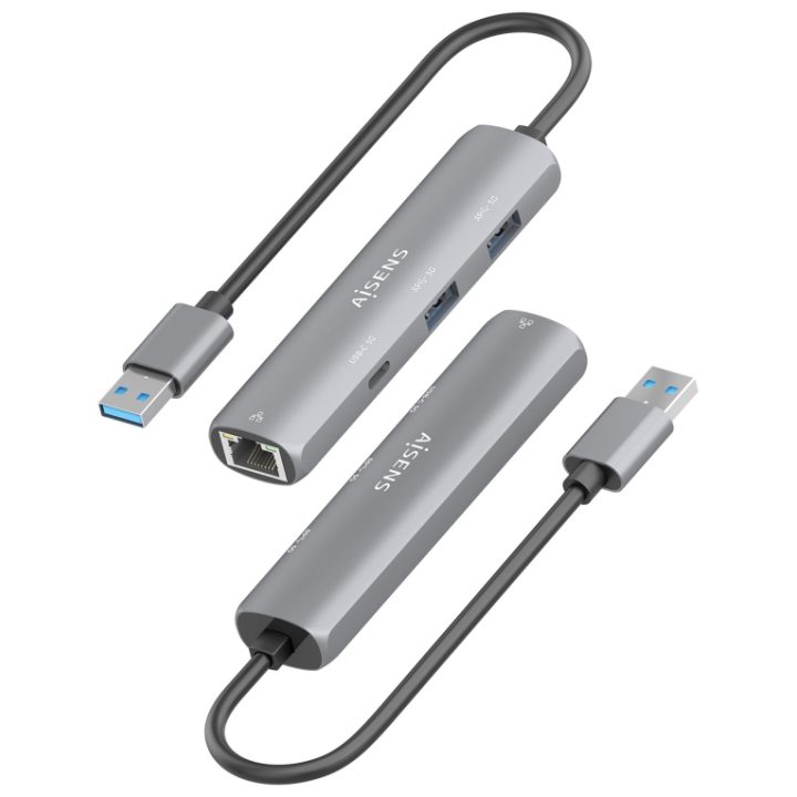 AISENS USB3.0 Dock USB-A para Ethernet Gigabit + Hub 1xUSB-C+2xUSB-A…