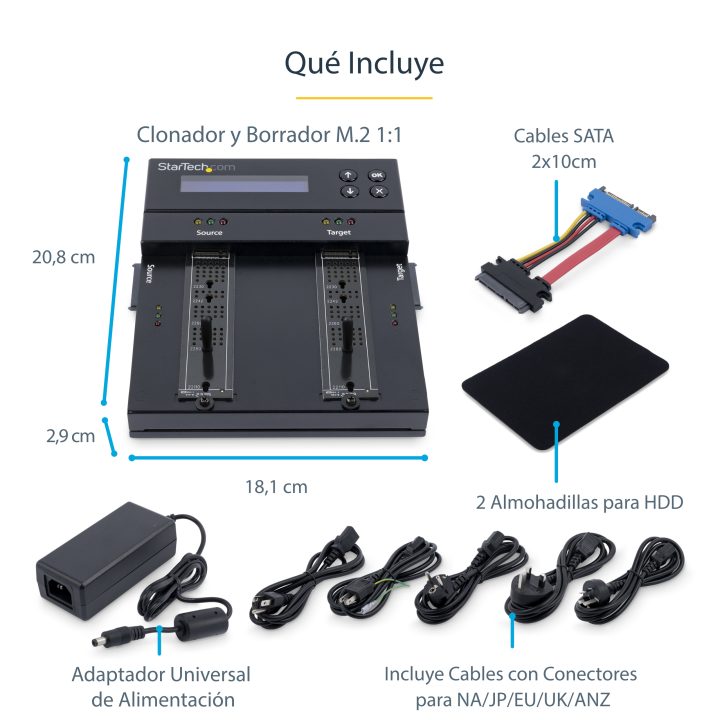 StarTech.com Standalone SATA M.2 - NVMe M.2 Storage Drive Cloner and…