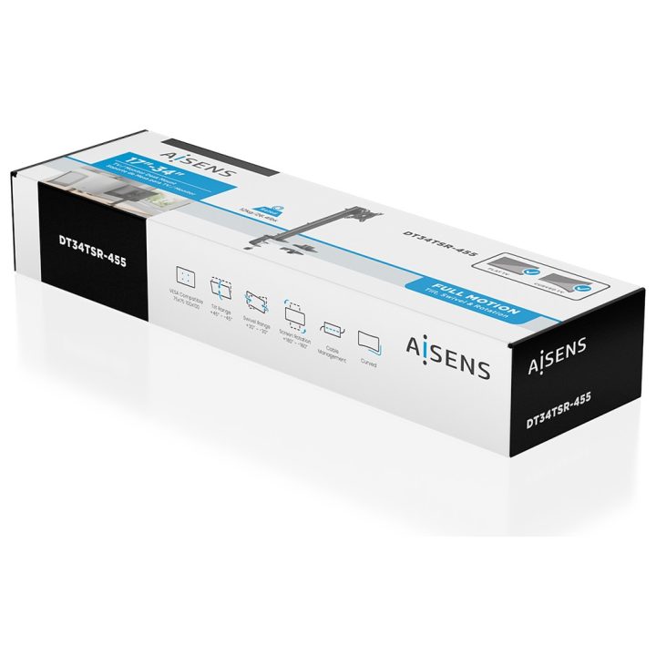 AISENS Eco Swivel and Tilt Desktop Monitor/TV Stand 12kg 17-34, Black