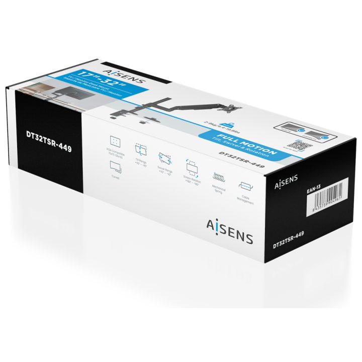 AISENS Eco Counterweight Rotating and Tilting Desktop Stand for…