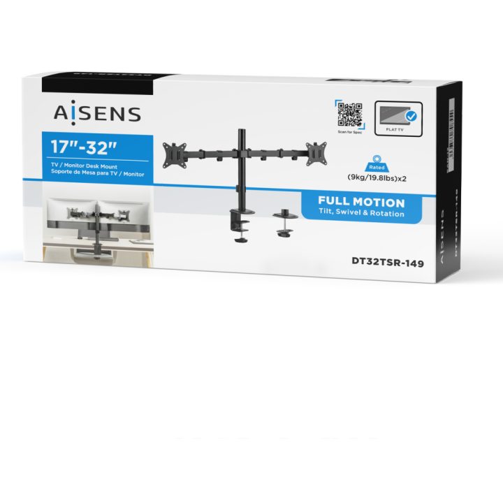AISENS Suporte de Mesa ECO Rotativo e Inclinável para Monitor/TV 9Kg…
