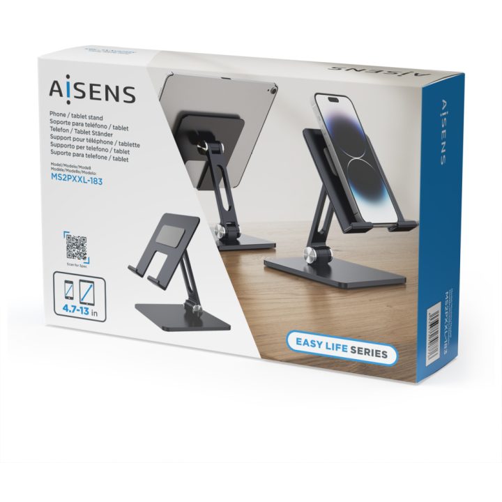 AISENS Adjustable XXL Desktop Stand (2 Pivots) for Mobile / Tablet…