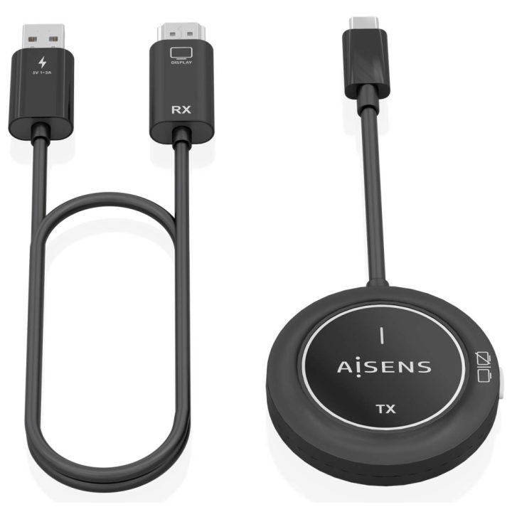 AISENS Wireless USB-C to HDMI 1080P 30m, Black