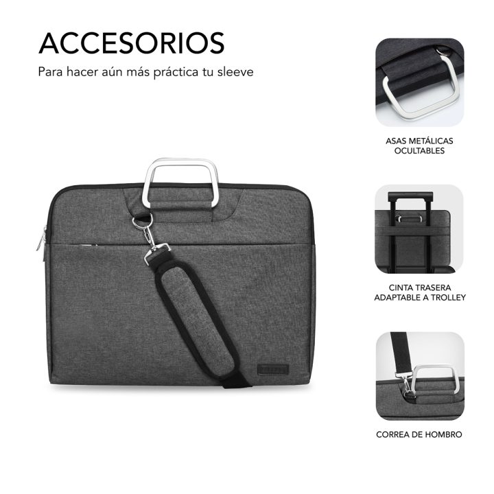 Subblim business laptop sleeve for 15.6-inch laptop, gray…
