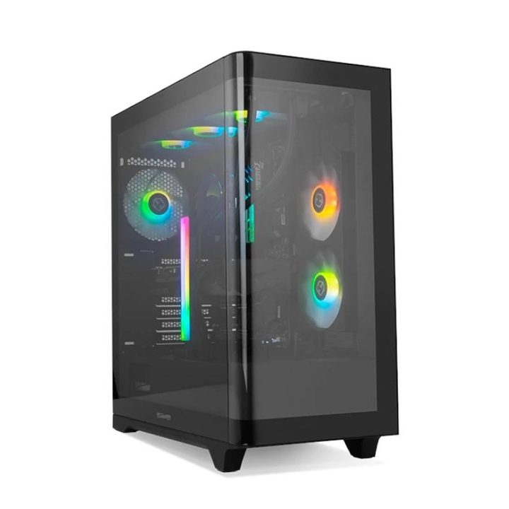 NOX Semitorre HUMMER ETHER Cristal Curvo Negro (NXHUMMERETHERBK)