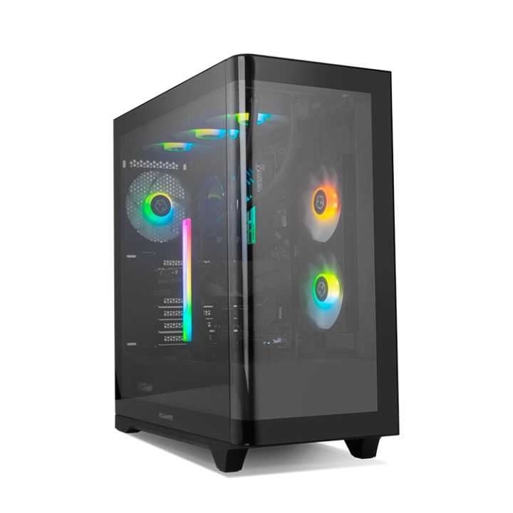 NOX Semitorre HUMMER ETHER Cristal Curvo Negro (NXHUMMERETHERBK)