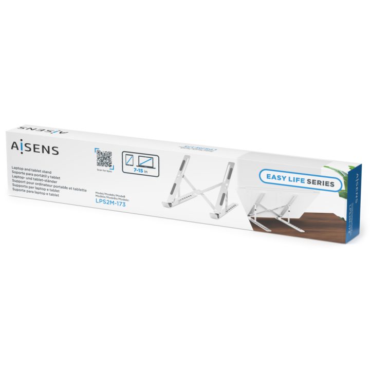 AISENS Suporte de Mesa Ajustável para Portátil / Tablet, Prata
