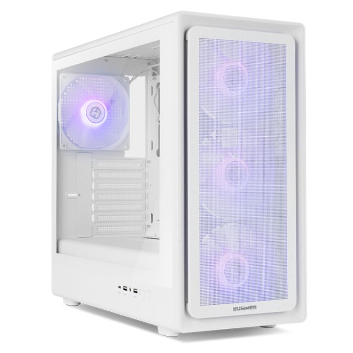 NOX Hummer AERO ARGB Mid-Tower White x4 140mm Fans (NXHUMMERAEROWH)