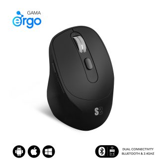 Rato sem fios Subblim curve ergo dual preto (SUBMO-EDCON01)