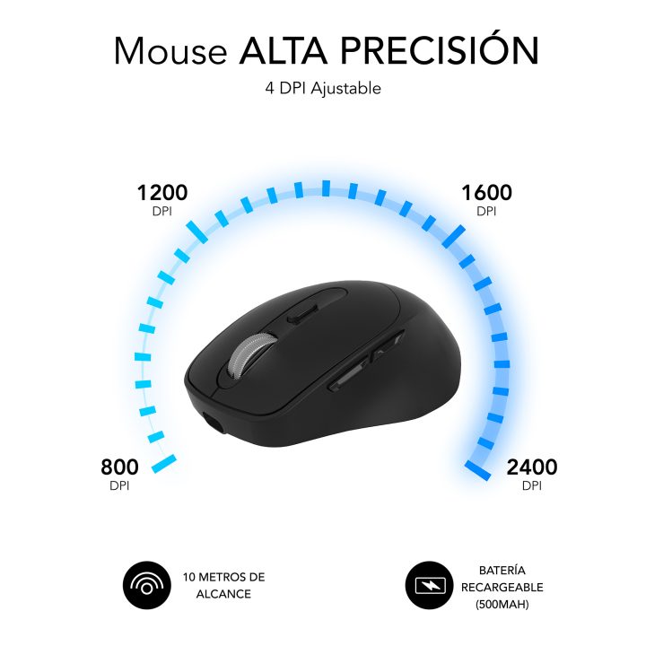 Rato sem fios Subblim curve ergo dual preto (SUBMO-EDCON01)