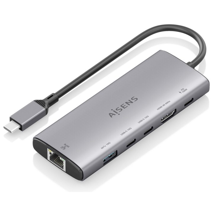 AISENS USB-C Dock 6 en 1, USB-C a 1xHDMI, 1xRJ45, 1xUSB-A 10G…