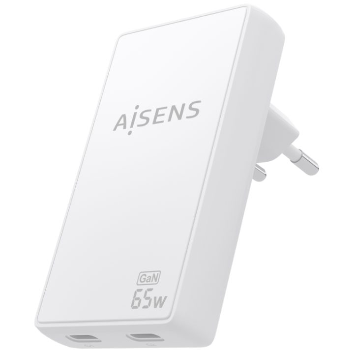AISENS Carregador de Parede GaN Ultra Fino 65W, 2xUSB-C PD3.0 QC4.0…