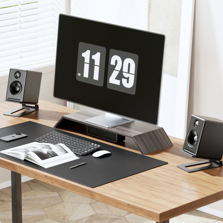 AISENS Universal Desktop Speaker Stand, Black