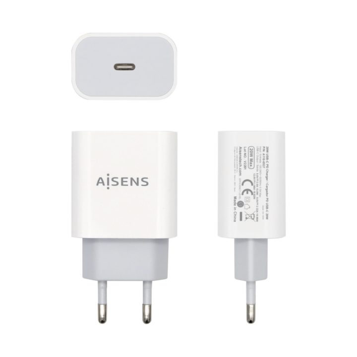 AISENS USB-C Charger PD3.0 1 Port 1x USB-C 20 W, White
