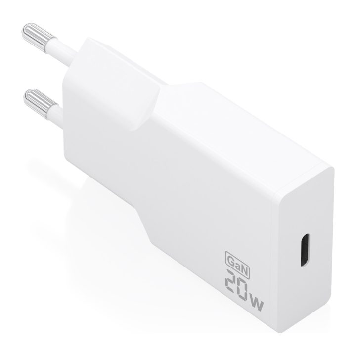 AISENS Carregador Ultra Fino GaN 20W, 1xUSB-C PD3.0, Branco