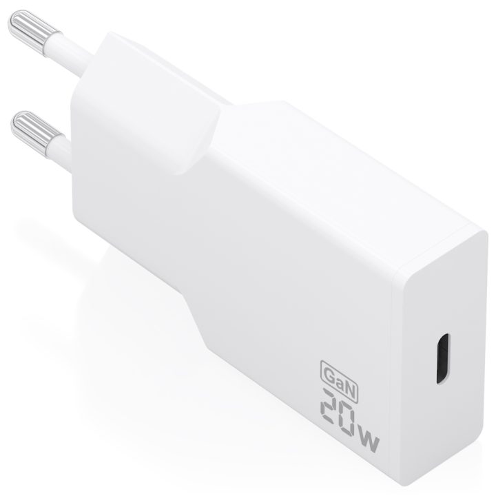 AISENS Carregador Ultra Fino GaN 20W, 1xUSB-C PD3.0, Branco