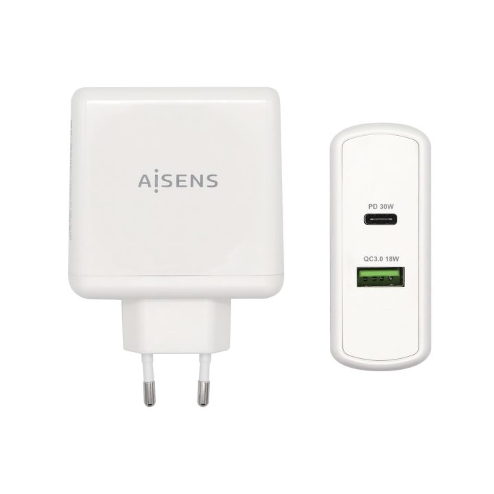 AISENS Carregador 48 W, 1x USB-C PD3.0 30 W, 1x USB-A QC3.0 18 W…