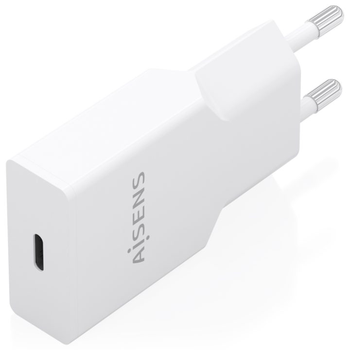 AISENS Cargador Ultra Delgado GaN 20W, 1xUSB-C PD3.0, Blanco