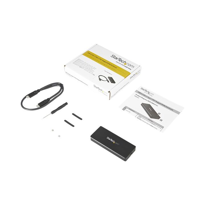 StarTech.com 10Gbps USB-C to M.2 NVMe SSD Enclosure - Rugged Portable…