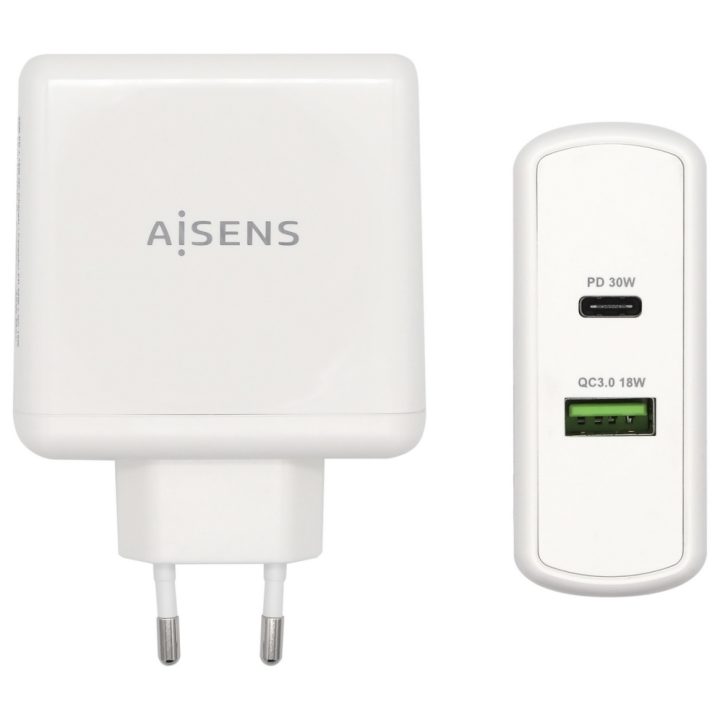 AISENS Carregador 48 W, 1x USB-C PD3.0 30 W, 1x USB-A QC3.0 18 W…