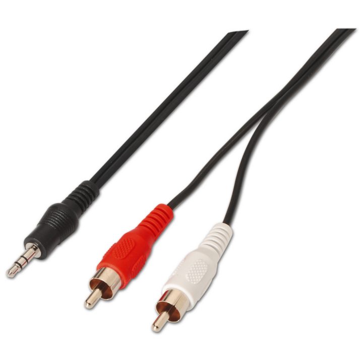 AISENS A128-0147 Audio Cable 1.5 m 3.5mm 2 x RCA Black