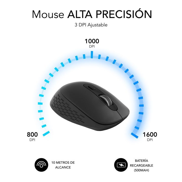 Rato sem fios Subblim curve ergo dual preto (SUBMO-EDCUR01)