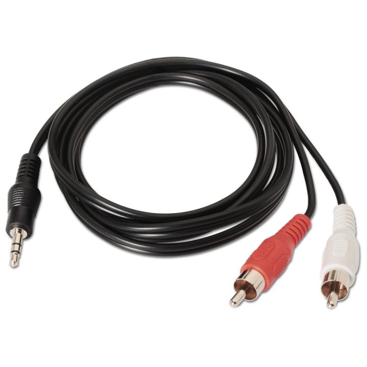 AISENS A128-0147 Audio Cable 1.5 m 3.5mm 2 x RCA Black