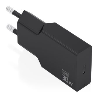 AISENS Ultra Slim GaN 30W Charger, 1xUSB-C PD3.0, Black