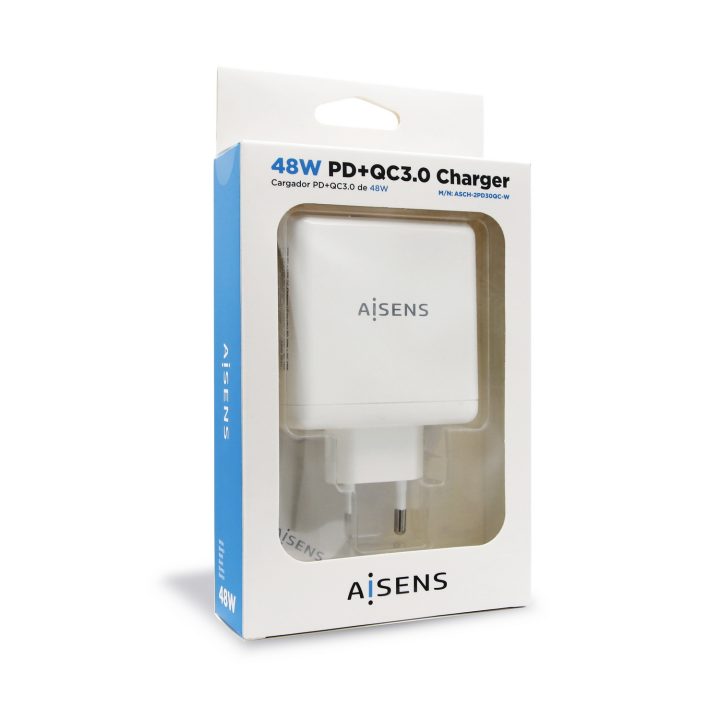 AISENS Carregador 48 W, 1x USB-C PD3.0 30 W, 1x USB-A QC3.0 18 W…
