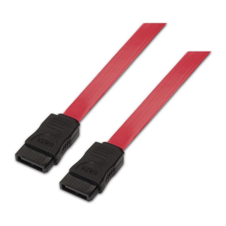 AISENS A130-0153 SATA Cable 0.5 m SATA 7-pin Black, Red