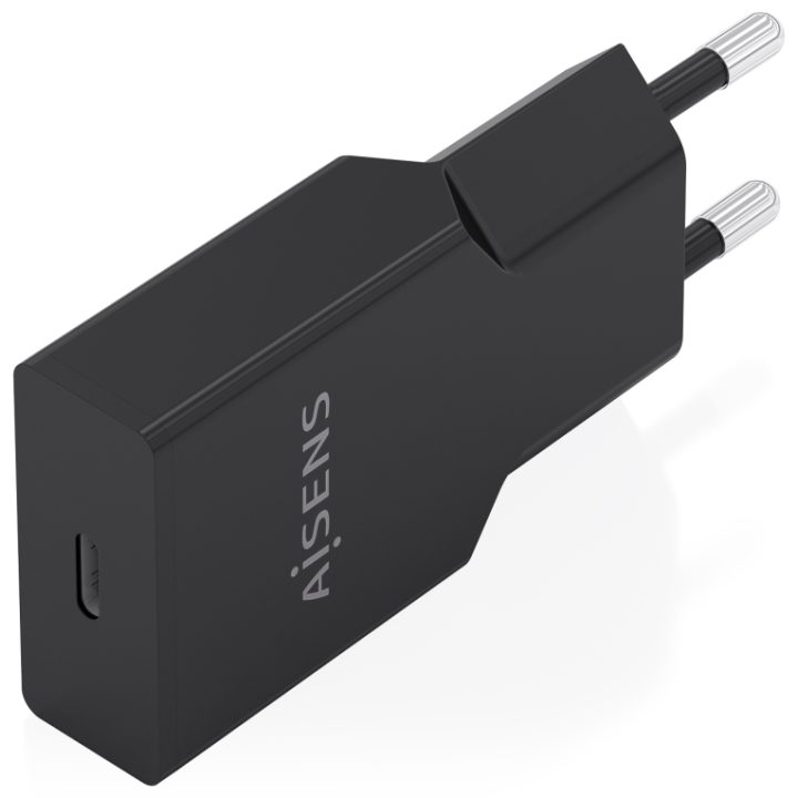 AISENS Carregador Ultra Fino GaN 30W, 1xUSB-C PD3.0, Preto