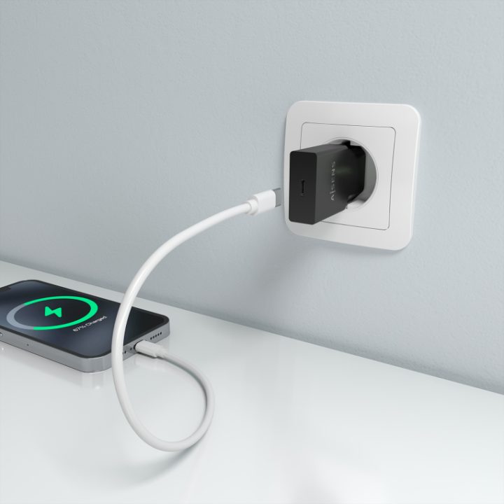 AISENS Carregador Ultra Fino GaN 30W, 1xUSB-C PD3.0, Preto