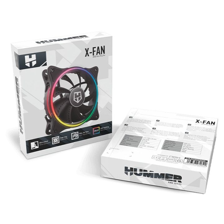 Ventilador de caixa NOX x-fan 120mm ARGB (NXHUMMERXFAN)
