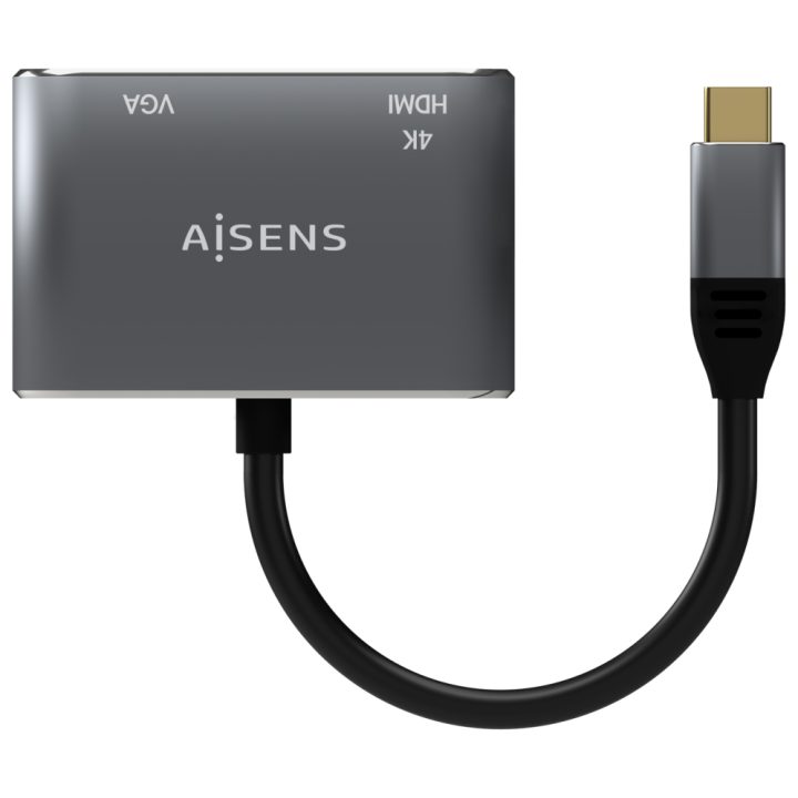 AISENS Conversor USB-C para VGA/HDMI 4K, USB-C/M-VGA/H-HDMI/H…